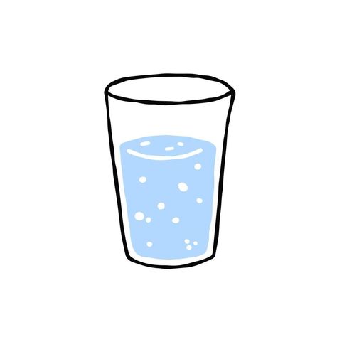 Cup Of Water Illustration, Drink Water Doodle, Water Easy Drawing, Glass Of Water Illustration, Drinking Water Illustration, Outline Cartoon, Drawing Cup, Water Clipart, Drink Clipart