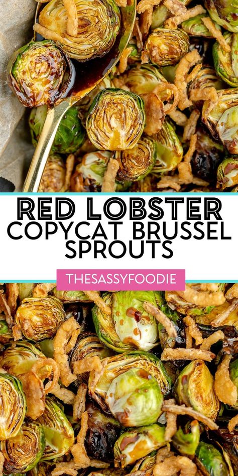 Red Lobster Brussel Sprouts Recipe, Red Lobster Copycat, Brussel Sprout Recipe, Brussel Sprout Recipes, Brussel Sprouts Recipes Easy, Soy Glaze, Crispy Brussel Sprouts, Brussel Sprout Recipes Roasted, Roasted Vegetable Recipes