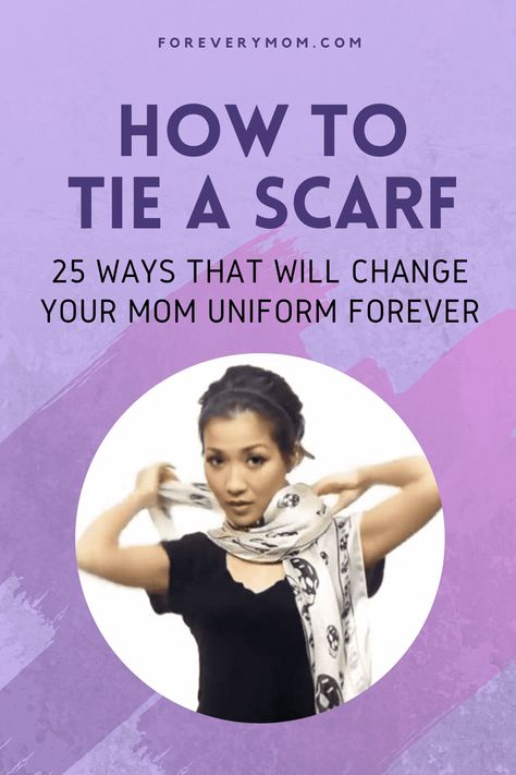 Tired of getting tangled up when you don't know how to tie a scarf? This amazing video tutorial from Wendy's Look Book will teach you 25 ways to wear a scarf in just a few minutes! Scarf Tips, Long Scarf Tying, Scarf Tying Tutorial, Scarf Hacks, Scarf Wearing Styles, Wear Scarf, Ways To Tie Scarves, Mom Uniform, Tie A Scarf