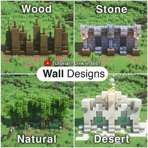 Minecraft House Floor Plans, Minecraft Wall Designs, Villa Minecraft, Detailed Wall, Construction Minecraft, Case Minecraft, Minecraft Garden, Minecraft Wall, Minecraft Decoration