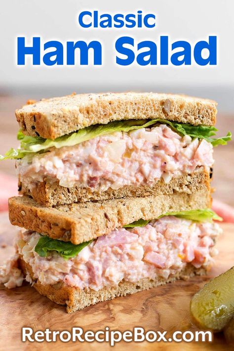 Ham Salad Made With Bologna, Honey Baked Ham Salad Recipe, Ham Salad Recipe Pioneer Woman, Old Fashioned Ham Salad Recipe, Ham Salad Spread, Unique Salad Recipes, Bologna Salad, Ham Salad Recipe, Ham Salad Sandwich