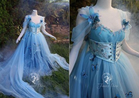 Firefly Path — 💙Misty Moon Bridal Gown💙 We created this gossamer... Firefly Path, Medieval Dresses, Fairytale Party, Fairytale Fashion, Maternity Gown, Fairy Dresses, Fairy Clothes, Fantasy Dresses, Blue Tulle