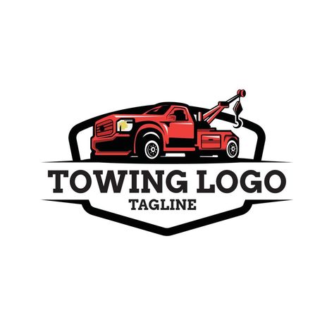 Truck towing logo template. Suitable logo for business related to automotive service business industry Tow Truck Logo, Towing Logo, Trucking Logo, Logo For Business, Car Logo Design, Towing Company, Service Business, Black Background Wallpaper, Car Logo