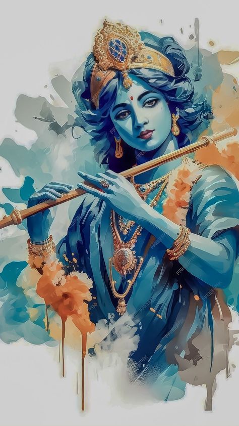 Krishna Drawing, God Artwork, Shree Krishna Wallpapers, Krishna Hd, Indian Art Gallery, Radha Painting, Lord Krishna Hd Wallpaper, Vedic Art, Hinduism Art