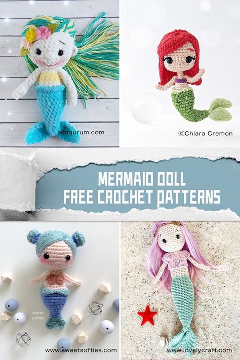 #freecrochetpatterns #crochetmermaid Mermaid dolls are a beloved crochet project for many crafters. With their beautiful tails and flowing hair, they make great gifts for children and adults alike Mermaid Crochet Pattern Free, Little Mermaid Crochet, Mermaid Tutorial, Baby Mermaid Crochet, Yarn Craft Ideas, Mermaid Crochet Pattern, Mermaid Crochet, Crochet Mermaid Tail, Diy Amigurumi