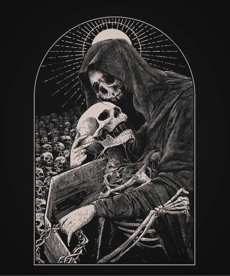 Artwork • Instagram Memento Mori Tattoo, Skeleton Artwork, Skull Art Drawing, Heavy Metal Art, Incredible Tattoos, Graffiti Style Art, Skull Artwork, Skeleton Art, Engraving Art