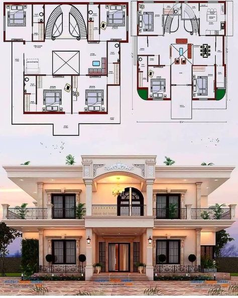 Amazing Architect on Instagram: “What do you think about this design? Rate out of 1-10!!😍😍 Follow: @amazingarchitectplan for more 📌 Turn Notification to Get Daily…” Neoclassical Architecture House, Modern Contemporary House Plans, Classic House Exterior, Classic House Design, Traditional Look, House Design Pictures, House Arch Design, Architect Design House, Modern Exterior House Designs