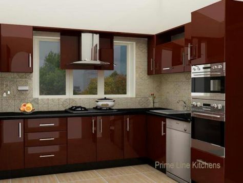 Kitchen Decor Indian Modular Kitchen Design, Maroon Kitchen, Inexpensive Kitchen Cabinets, Modern Kitchen Cabinet Design Ideas, Latest Modular Kitchen Design, Modular Kitchen Cabinets, Cheap Kitchen Cabinets, Kitchen Modular, Kitchen Cupboard Designs