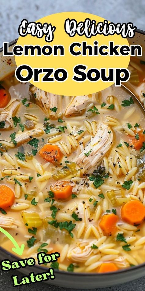 Lemon chicken orzo soup is all the comfort! Healthy and budget friendly, this orzo soup uses everyday ingredients—lemon, chicken, orzo, broth, and veggies--bright and cozy in every way!