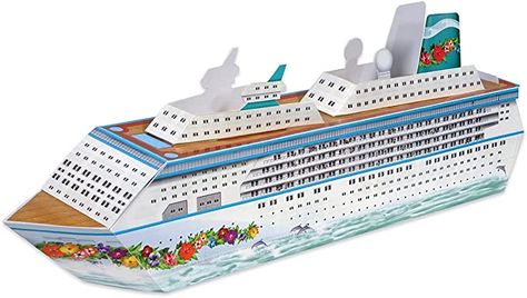 AmazonSmile: Beistle Three Dimensional Cruise Ship Table Centerpiece – Nautical Decorations – Bon Voyage Ocean Theme Party Supplies, 13.25", Multicolor : Home & Kitchen Cruise Ship Party, Bon Voyage Party, Nautical Party Decorations, Ocean Theme Party, Cruise Party, Nautical Themed Party, Nautical Party, Floating In Water, Boat Design