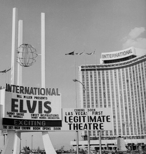 Where did Elvis Presley live and work?: The International Hotel, 1969 Elvis 1960, Elvis Presley Las Vegas, Las Vegas Hilton, Radio Advertising, Elvis Presley Movies, Americana Aesthetic, Las Vegas Sign, Vegas Shows, The Osmonds