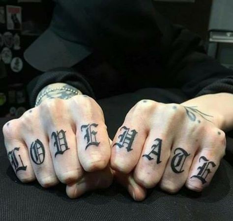 Finger Letter Tattoos, Tatoo Lettering, Knuckles Tattoo, Finger Tattoo Ideas, La Tattoo, Finger Tats, Knuckle Tattoos, Saved Tattoo, Lyric Tattoos