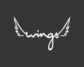 Wings Logo Design, Inspirational Logo, Wings Inspiration, Logo Wings, On The Wings Of Love, Wing Logo, Typographic Logo Design, Wing Design, Text Logo Design