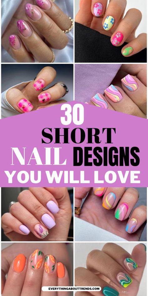 Really Short Nails, Vacation Nail Designs, Nail Desi, Spring Break Nails, Cute Short Nails, Fall Gel Nails, Broken Nails, Cute Spring Nails, Gel Nail Colors