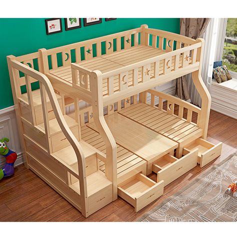 Sales Promotion New Design Kids Solid Wood Children Bunk Bed - Buy Wood Double Bed Designs,Wood Double Bed Designs,Furniture Bedroom Double Deck Bed Product on Alibaba.com Double Deck Bed Design, Stairs And Storage, Double Deck Bed, बेडरूम डिजाइन, Bunk Bed With Stairs, Bed With Stairs, Kids Bed Design, Double Bed Designs, Diy Bunk Bed