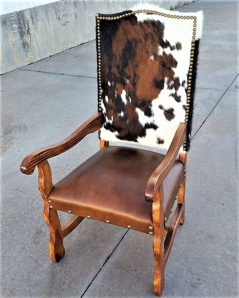 Leather Bar Chairs, Western Chair, Cowhide Decor, Ranch Furniture, Cowhide Chair, Cowhide Furniture, Leather Throw Pillows, Western Rustic, Western Furniture