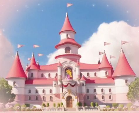 Princess Peaches Castle, Peach Castle Mario, Peaches Castle, Princess Peach Background, Princess Peach Castle, Mario House, Mario Castle, Super Mario Peach, Peach Landscape