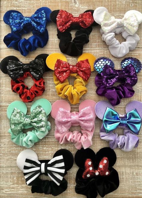 Disney Hair Bows, Disney Diy Crafts, Diy Hair Scrunchies, Disney Mouse Ears, Diy Hair Accessories Ribbon, Disney Hair, Bows Diy Ribbon, Diy Bags Patterns, Handmade Hair Bows