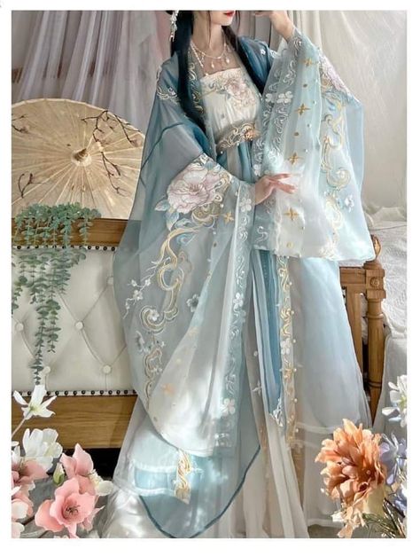 Blue Hanfu, Chinese Princess Dress, Chinese Fancy Dress, Traditional Asian Dress, Ancient Dress, Chinese Style Dress, Old Fashion Dresses, Hanfu Dress, Chongqing