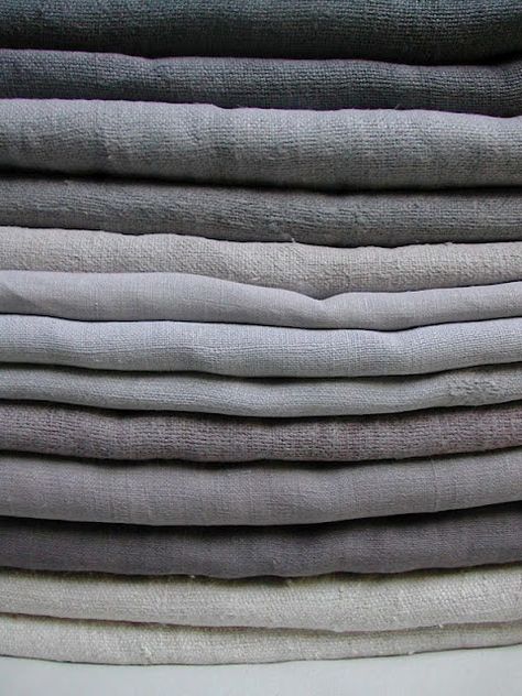 under no obligation. stack of gray linens Linens And Lace, Dyed Linen, 50 Shades Of Grey, Fifty Shades Of Grey, Gray Linen, Color Textures, Shades Of Grey, Color Inspiration, Linen Fabric