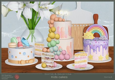 Cakes for children's parties - Mods - The Sims 4 - CurseForge Cake Sims 4, Sims 4 Cakes Cc, Cake Sims 4 Cc, The Sims 4 Party Cc, Sims 4 Cc Cake Functional, Sims 4 Cake, Sims 4 Birthday Cake Cc, Sims 4 Party Decor, Sims 4 Cake Cc