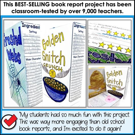 Slide2 Fun Book Report Ideas, Book Reports, Book Report Ideas, Cereal Box Book Report Template, Cereal Box Report, Book Reports For 2nd Grade, Book Report Template 5th Grade, Third Grade Book Report Template, Cereal Box Book Report