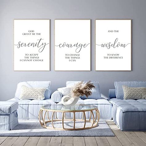 Serenity Prayer Wall Art, Bible Verse Wall Decor, Office Artwork, Scripture Canvas, Prayer Wall, Wall Art Christian, Wall Decor Quotes, Verse Wall Art, Love Wall Art