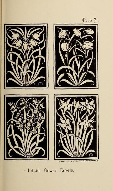 Fleurs Art Nouveau, Art Nouveau Tattoo, Motifs Art Nouveau, Nouveau Tattoo, Ornamental Design, Art Nouveau Illustration, Art Nouveau Pattern, Art Nouveau Flowers, Day Lewis