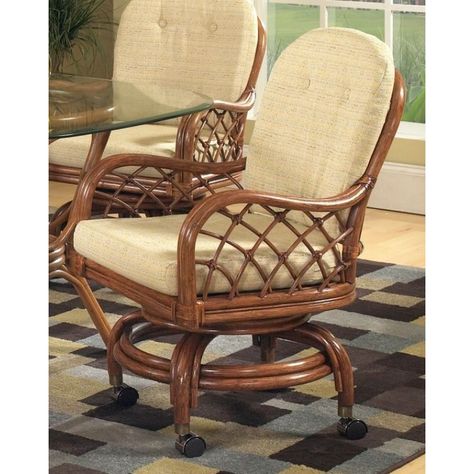 Classic Rattan Grand Isle Swivel Tilt Caster Arm Chair - Dinette Online Dining Chairs With Casters, Modern Outdoor Dining Chairs, Dinette Chairs, Grand Isle, Swivel Dining Chairs, Rattan Dining, Caster Chairs, Dinette Sets, Rattan Dining Chairs