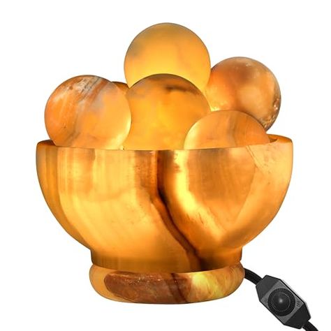 UMAID Onyx Stone Lamp Bowl with 6 Onyx Marble Massage Balls, Luxury Relaxing Table Lamp for Bedroom, Living Room, Bedside, Unique Home Decor, Yoga Studio & Zen Room Decor Includes Bulb & Dimmable Cord Zen Room Decor, Marble Desk, Stone Lamp, Zen Room, Marble Lamp, Round Serving Tray, Marble Table Lamp, Onyx Marble, Massage Room