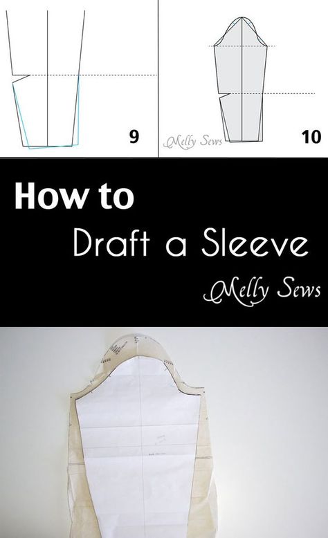 How to make a sleeve pattern - draft and fit a sleeve sewing pattern that fits you Sleeve Sewing Pattern, Melly Sews, Sewing Sleeves, Sewing Alterations, Bodice Pattern, Couture Mode, Pattern Drafting, Sewing Lessons, Sleeve Pattern