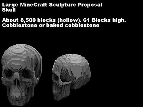 Large Minecraft sculpture Proposal skull. Minecraft Project Giant Skull Minecraft, Minecraft Skull Entrance, Skull Minecraft, Minecraft Skeleton Build, Minecraft Skull Build, Minecraft Sculptures, Minecraft Skull, Real Minecraft, Minecraft Skeleton