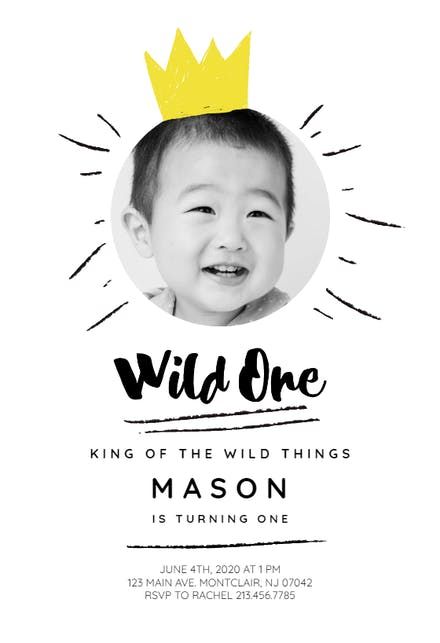 Wild One Invitation Template (Free) | Greetings Island Wild One Invitation Template, Wild One Invitation, Birthday Invitation Design, 1st Birthday Invitation Template, Wild One Birthday Invitations, Baby Birthday Invitations, Happy Birthday Cards Printable, Greetings Island, Photo Birthday Invitations