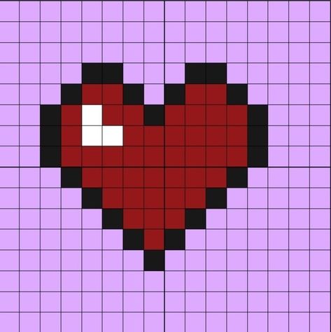 Minecraft Heart Template, Diy Minecraft Decorations, Minecraft Heart, Minecraft Coloring Pages, Minecraft Banner Designs, Minecraft Banners, Pixel Heart, Art Pixel, Easy Diy Room Decor