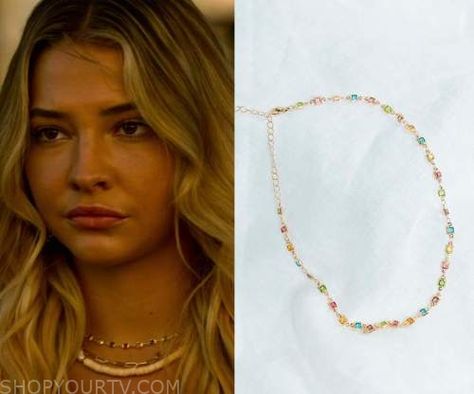 Outer Banks 3x05 Clothes, Style, Outfits, Fashion, Looks | Shop Your TV Sara Cameron Necklace, Sarah Cameron Jewelry, Sarah Outerbanks, Sarah Cameron Necklace, Outer Banks Necklace, Obx Sarah, Outer Banks Season 3, Tab Necklace, Soda Tab