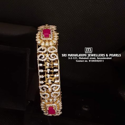 Ruby Bangles, Diamond Wedding Jewelry, Diamond Bangles, Bangles Design, Bangles Jewelry Designs, Gold Bangles Design, Bridal Gold Jewellery Designs, Bangle Designs, Diamond Bangle