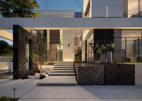 Luxury Houses Entrance, Mansion Exterior, Architecture Portfolio Design, Modern Villa Design, Architectural Design House Plans, Modern House Facades, Architectural House Plans, House Front Design, Modern Architecture House