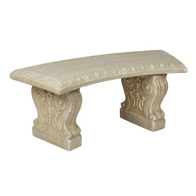 43-in W x 16-in H Desert Sand Garden Bench in the Patio Benches department at Lowes.com Cement Bench, White Wall Paneling, Garden Decoration Ideas, Patio Benches, Curved Bench, Off White Walls, Concrete Construction, Design Proposal, Concrete Bench