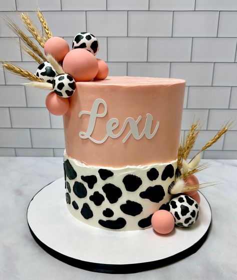 High Land Cow Cake, Lainey Wilson Birthday Cake, Cow Cake Birthday, Razorback Cake, Cow Print Cake, Highland Cow Cake, Cow Print Cakes, Cakes For Teenagers, Cow Birthday Cake