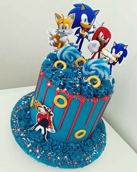 Hedgehog Cake Ideas, Super Sonic Cake, Super Sonic The Hedgehog, Sonic Birthday Cake, Sonic The Hedgehog Cake, Bolo Sonic, Cake Design Ideas, Sonic Cake, Hedgehog Cake