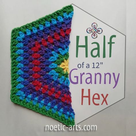 Half of a 12 inch Granny Hex Crochet Pattern Circle Granny Square, Learn Crochet, Granny Stitch, Granny Square Crochet Pattern, Half Circle, Free Crochet Patterns, Heart And Mind, Buy Prints, Spiritual Art