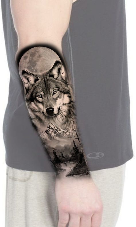 Neck And Throat Tattoos, Outside Forearm Tattoo Men, Neck And Throat Tattoos Men, Throat Tattoos, Pine Tattoo, Underarm Tattoo, Half Sleeve Tattoos Forearm, Wolf Tattoos Men, Majestic Wolf