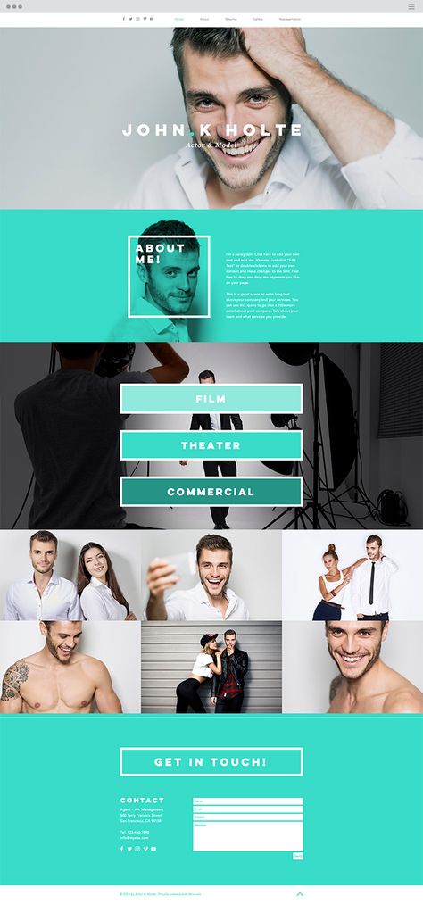 Actor and Model Website Template Wix Website Ideas, Model Resume, Resume Website, Wix Blog, Blog Website Template, Model Website, Wix Design, Fashion Website Design, Wix Website Design