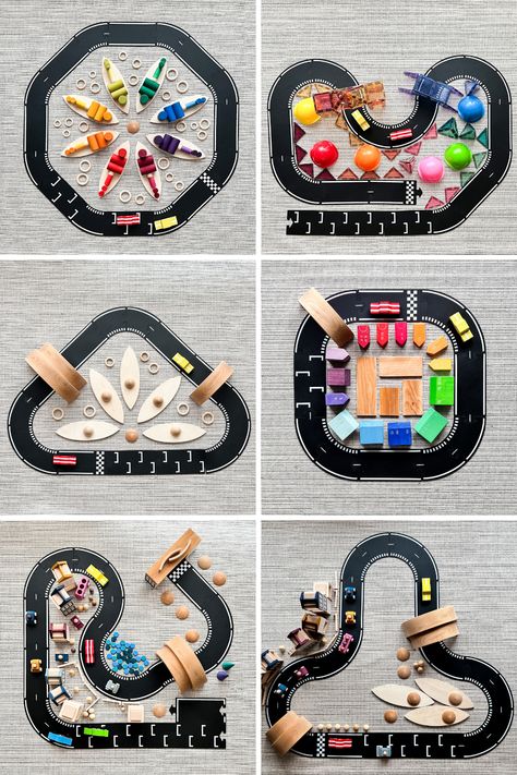 Cars Preschool, Grimms Rainbow, Cars On The Road, King Of The Road, Toy Road, Road Kids, Race Tracks, Woodworking Toys, Invitation To Play