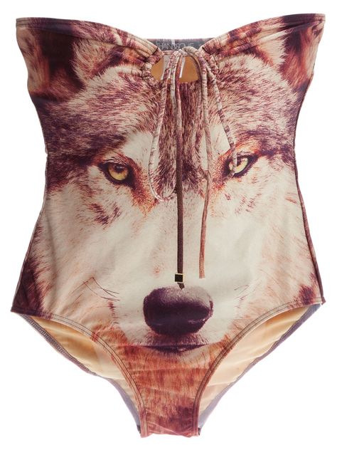 Incredibly different... love it! Fox Swimsuits, Wolf Shirt, Pt Cruiser, Beach Babe, Bathing Suit, Pretty Things, Make Me Smile, Bathing Suits, Dip