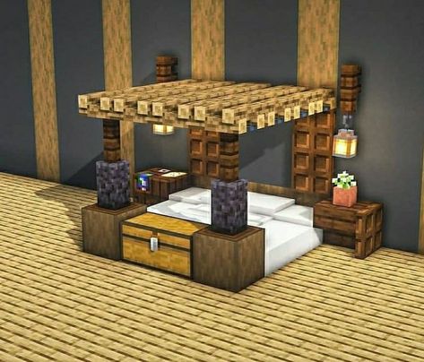 Lamp Post Aesthetic, Minecraft Room Ideas In Game, Minecraft Lamp Post, Minecraft Bed Designs, Minecraft Beds, Minecraft Bed Ideas, Minecraft Lamp, Minecraft Bedding, Minecraft Bed