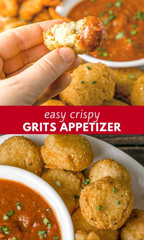 Fried Grit Balls, Grit Balls, Mardi Gras Appetizers Easy, Cajun Finger Foods, Cajun Appetizers Louisiana Finger Foods, Cajun Appetizers Easy, Mardi Gras Appetizers, Cajun Appetizers, Cheesy Grits