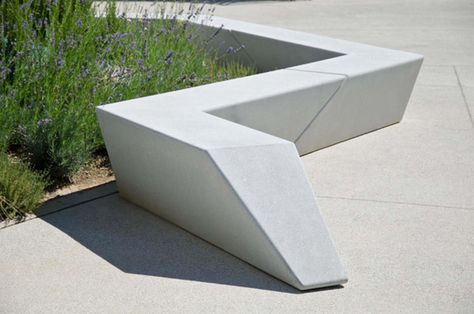 Stone Garden Bench, La Furniture, Planter Beds, Concrete Bench, Furniture Unique, Public Seating, Landscape Elements, Concrete Furniture, Wall Seating