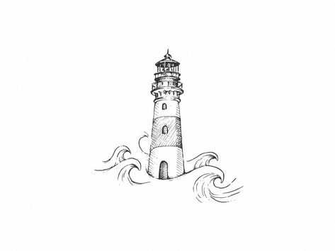 Small Nature Tattoo, Ocean Tattoo, Simple Tattoos For Guys, Lighthouse Tattoo, Literary Tattoos, Light Tattoo, Tattoo Minimalist, Beach Tattoo, Stylist Tattoos