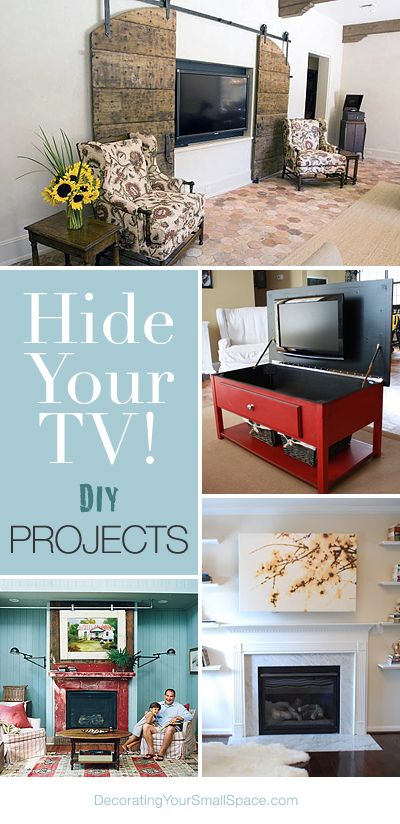 Hide Your TV! • DIY Projects • Lots of Ideas & Tutorials! Don't always have it out. Spend time with people not in front of tv. Hide Your Tv, Diy Home Improvement, My New Room, Barn Doors, Home Repair, Decorating Tips, Barn Door, Home Deco, Home Projects